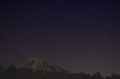 星空と富士山麓