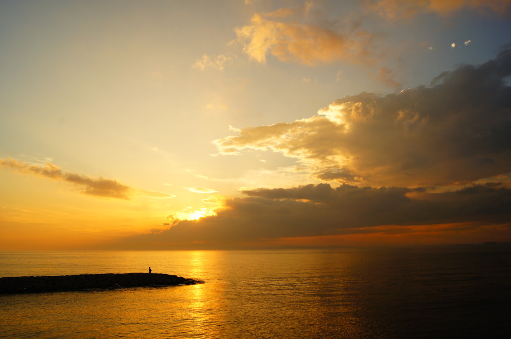 自宅から原付で１分の夕陽