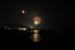 花火と月
