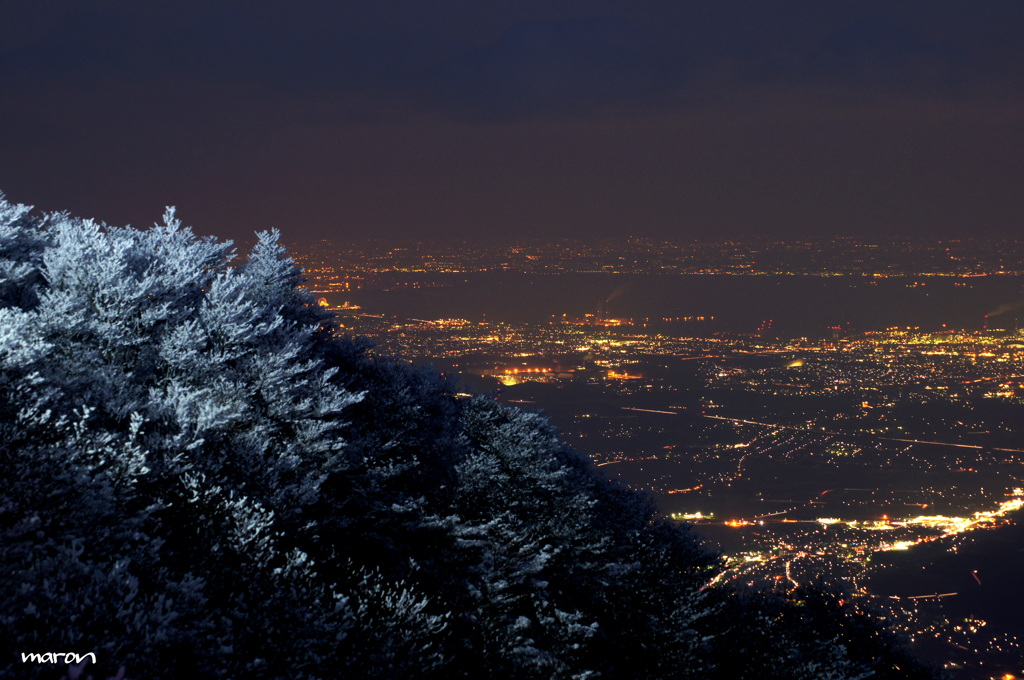 樹氷と夜景