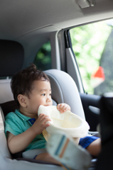 注射後の駐車場