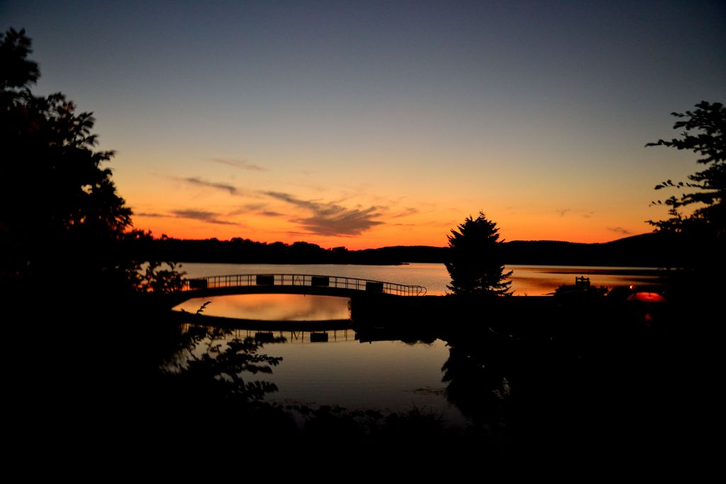 網走湖の夕暮れ