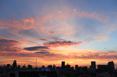 台風一過の夕焼け