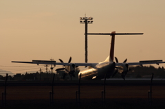 夕方の空港