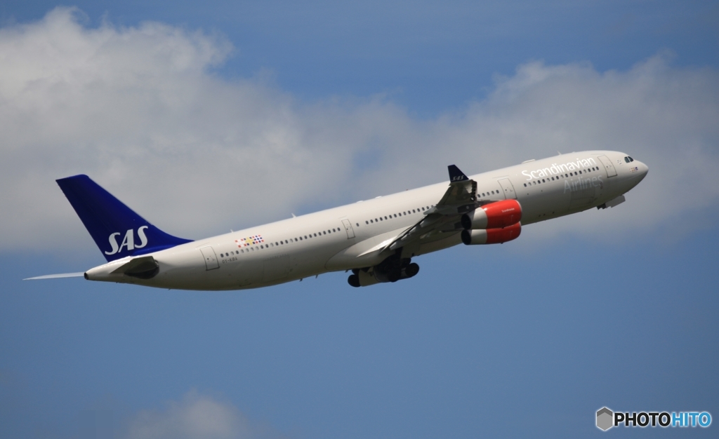 飛び立ち　SAS A340-313