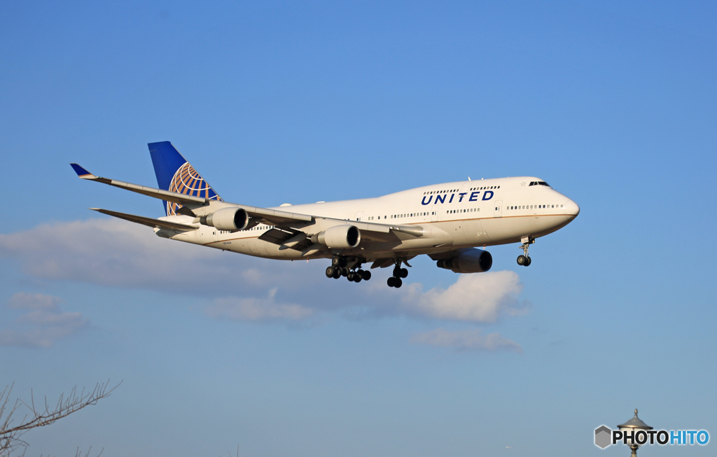 到着UNITED 747-400 N174UAジャンボ保存委員会