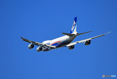 「良い天気」 NCA 747-8KZF JA16KZ飛行 