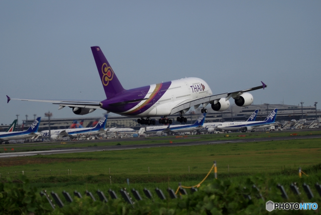 THAI A380-841 着陸　