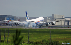 着陸NCA 747-8KZF JA11KZ/ジャンボ保存委員会