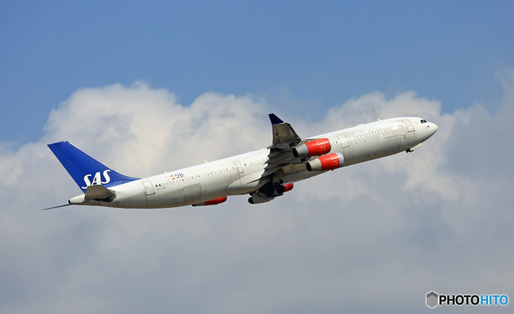 SAS A340-313 OY-KBC 離陸　