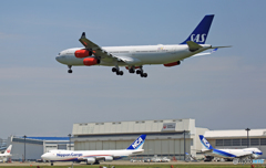  到着 SAS A340-313 LN-RKG