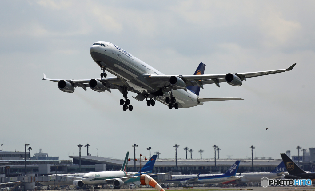 出発 Lufthansa A340-313 D-AIGC