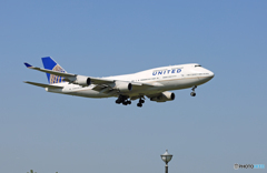 　「すかい」 UNITED 747-400 N128UA 着陸 