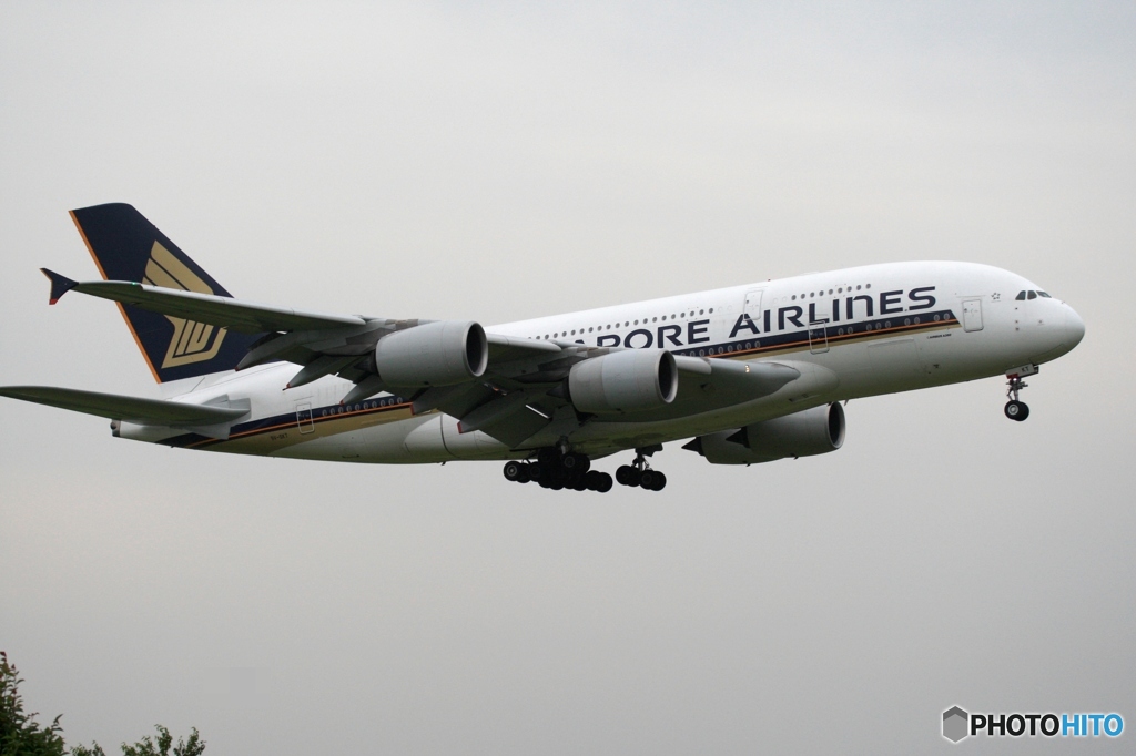 Singapore A380-841 着陸　