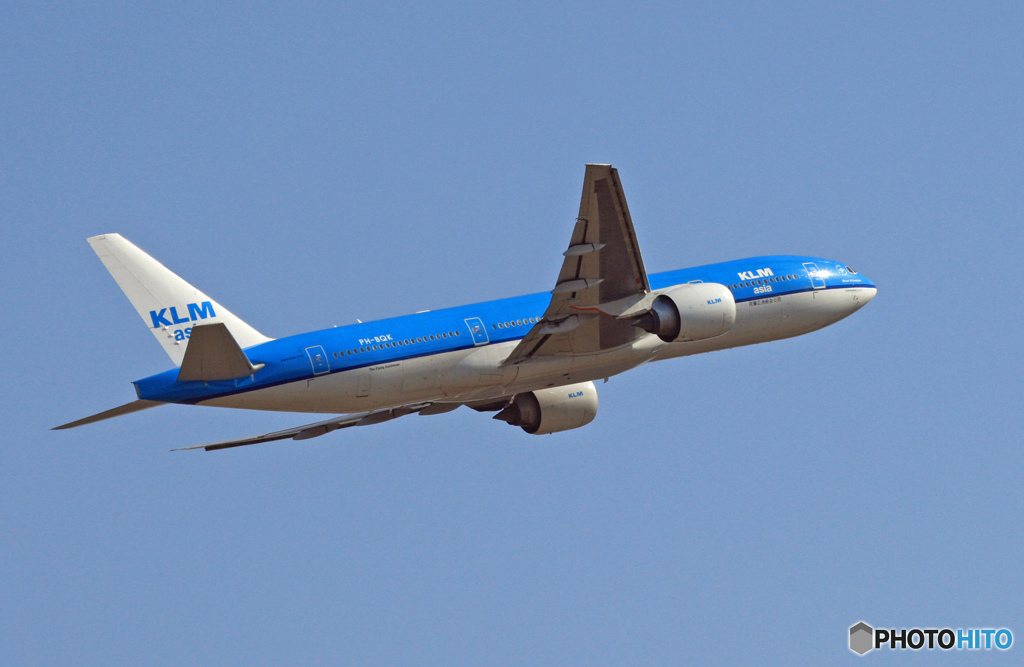 KLM 777-206 PH-BQK 飛び立ち　