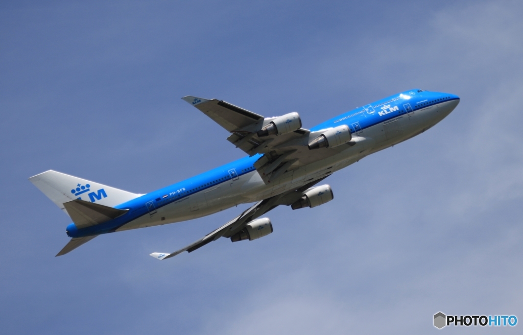 飛行 KLM Royal Dutch７４７ジャンボ機