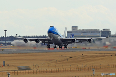 KLM 747-400 PH-BFT ジャンボ機飛び立ち　