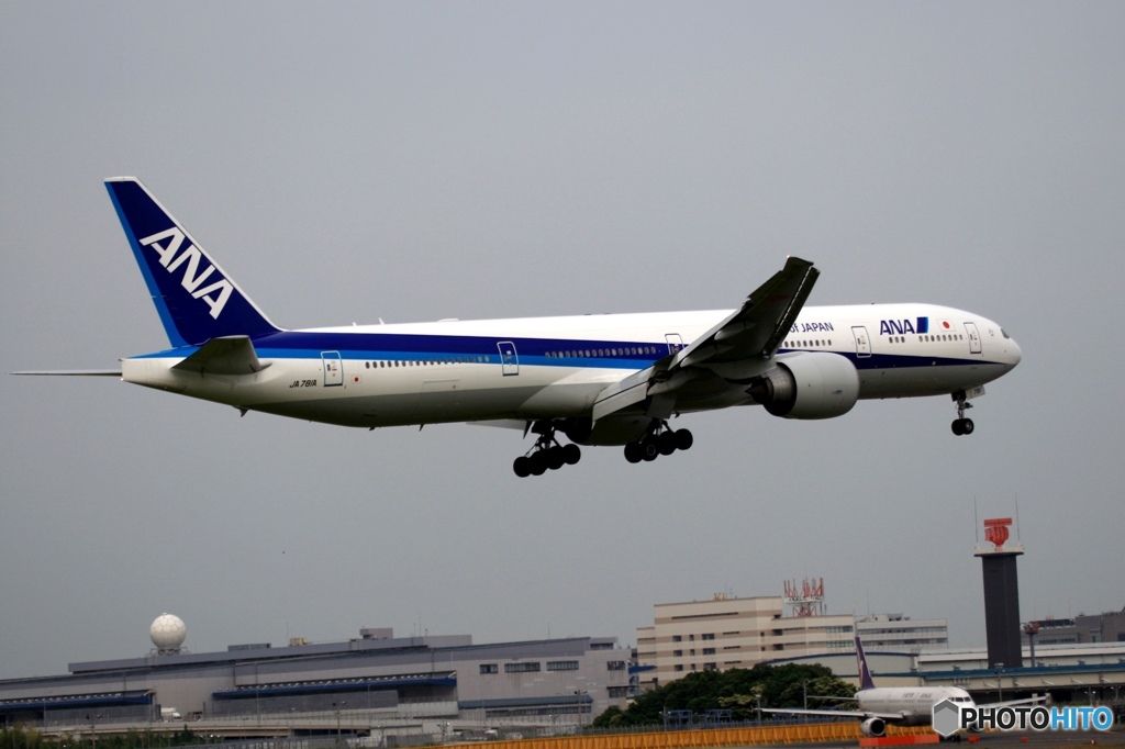 ANA 777-300ER 着陸　	