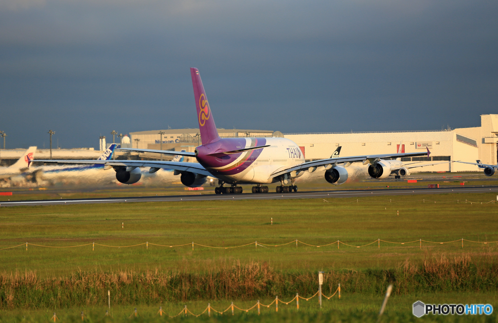 「青空」 THAI A380-841 HS-TUB 出発