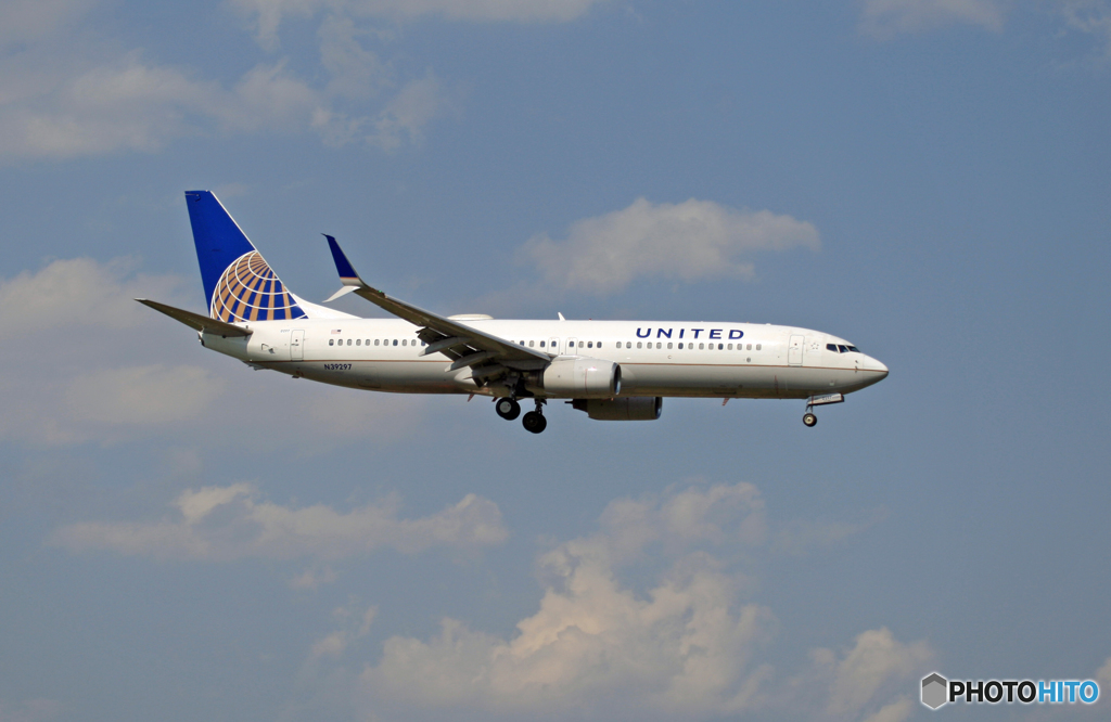 到着 UNITED 737-800 N39297ｼﾐﾀｰ