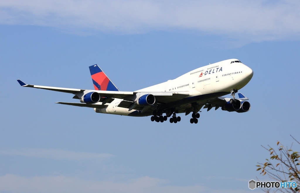 ジャンボ機Delta 747-400 到着　