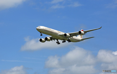 着地前 ETIHAD A340-600 A6-EHF