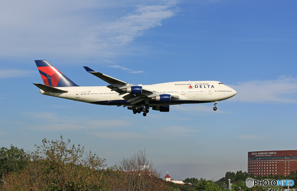 着陸DELTA 747-400 N670US/ジャンボ保存委員会 
