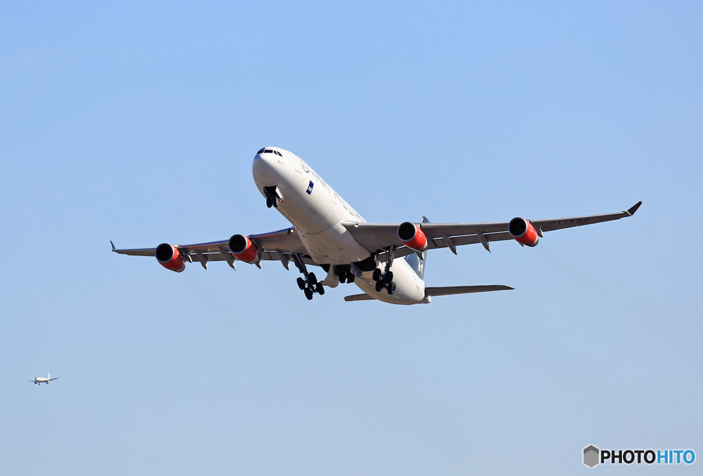 「青い空」が一番 SAS A340-313 OY-KBM