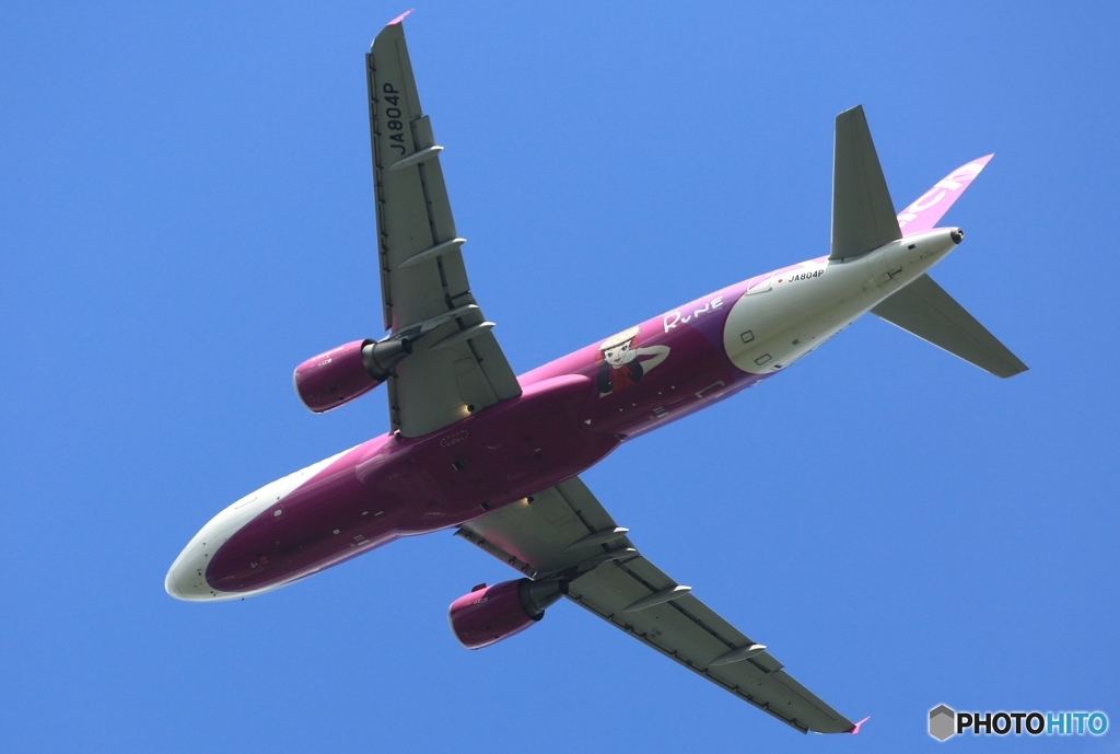 peach A320-214 飛び立ち　