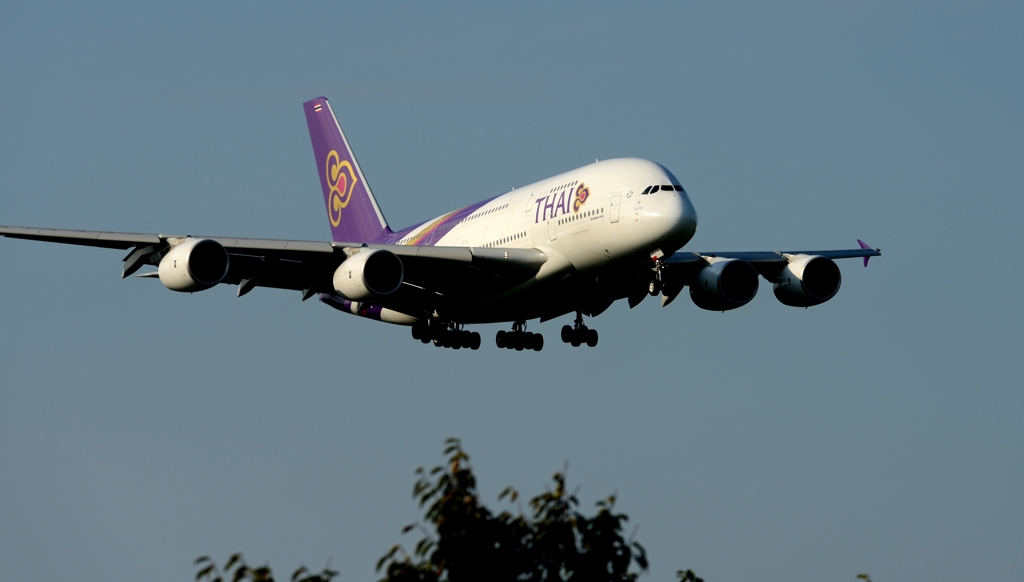 着陸（35-1）Thai  Airbus A380-841 [a]