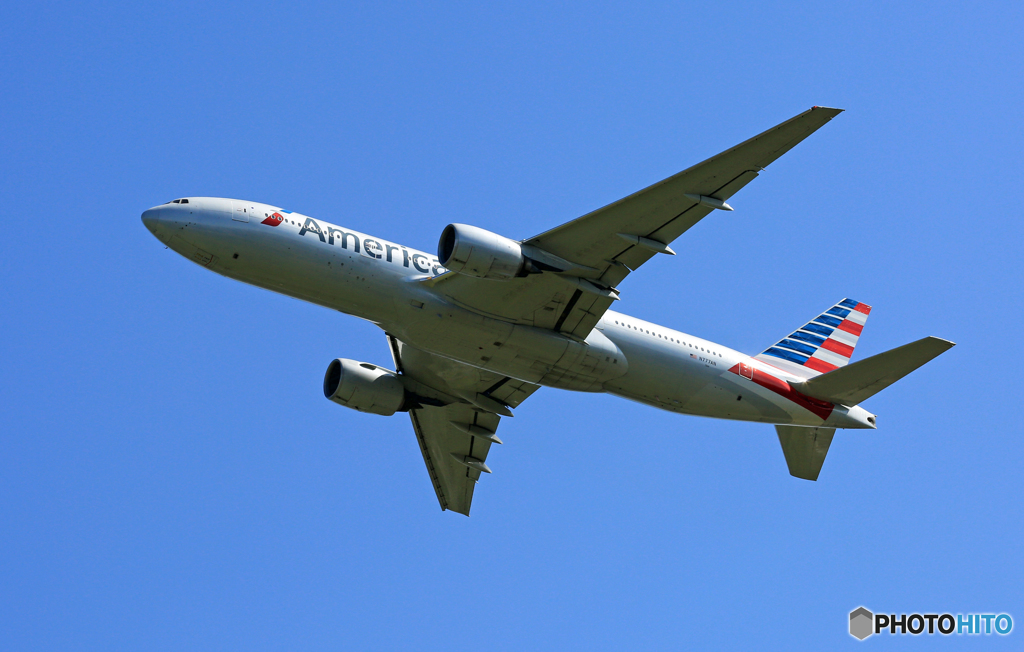「ぶるー」出発  American 777-200 N777AN