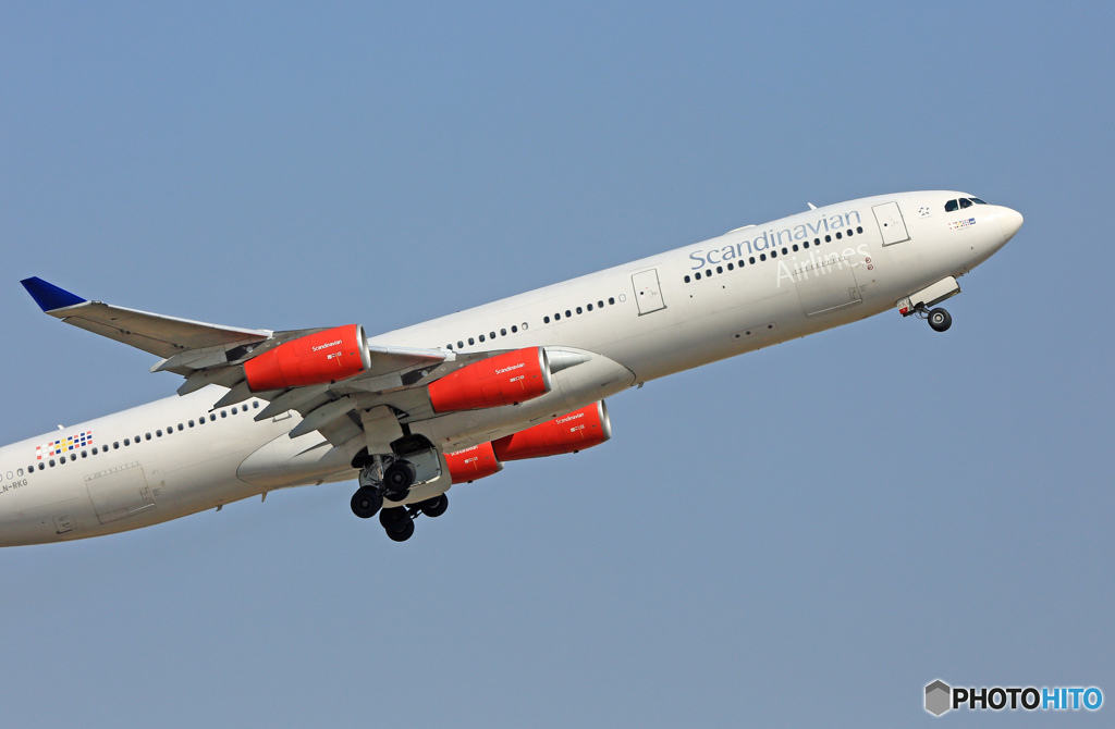 SAS A340-313  赤いエンジン・飛行　