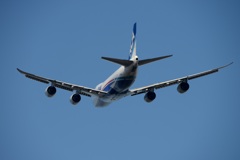 NCA 747-8KZF 飛び立ち