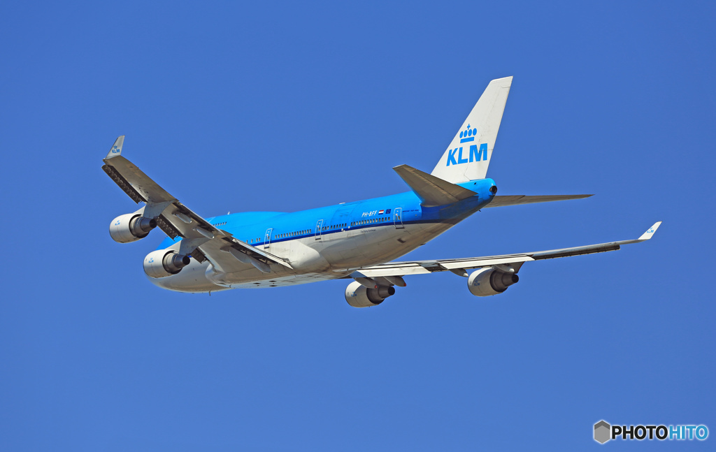 KLM 747-400 PH-BFF 飛び立ち　