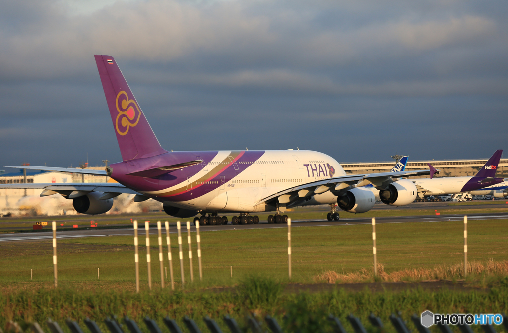 「ぶるー」 Thai A380-841 HS-TUB 離陸です