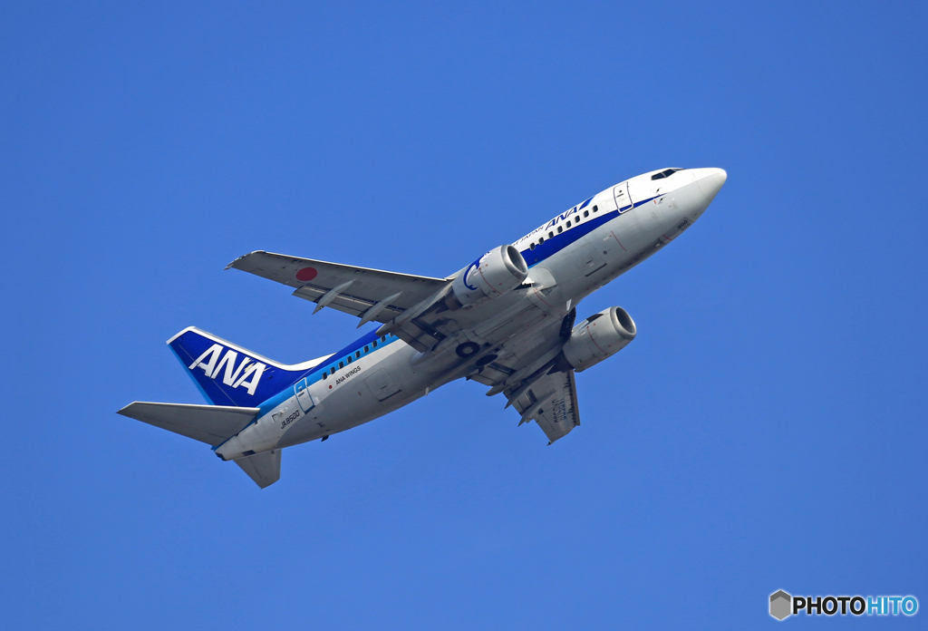 飛び立ち ANA 737-500 JA8500