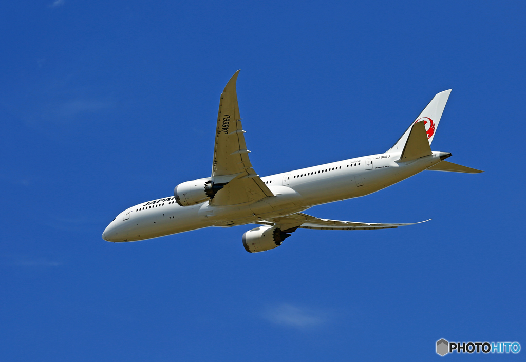 「晴れ」 JAL 787-9 JA866J 出発