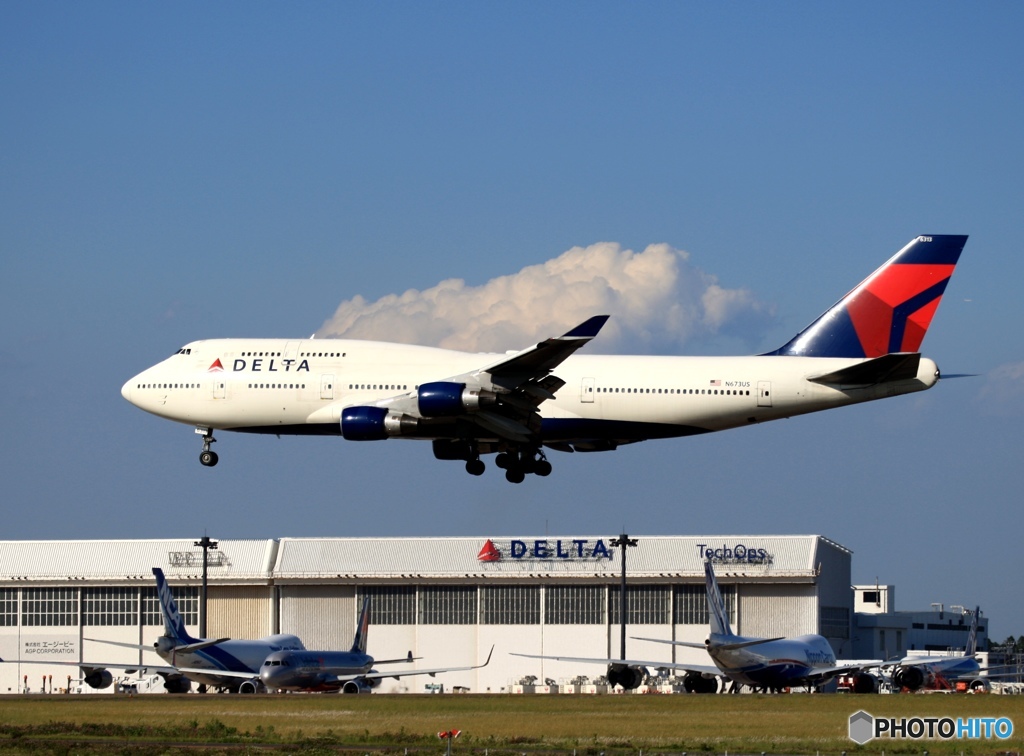 着地前  DELTA 747-400