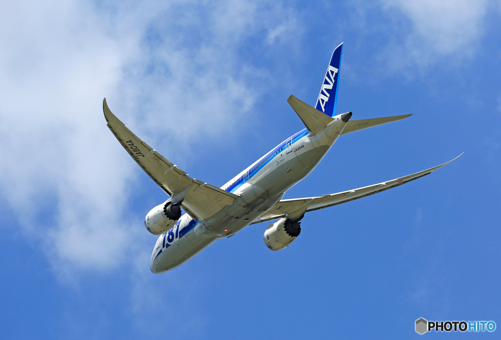 「晴れ」　ANA 787-8 JA804A 離陸