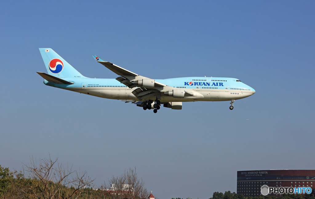 着陸KOREAN 747-400 HL7460ジャンボ保存委員会