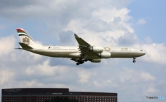 ETIHAD A340-500 着陸　