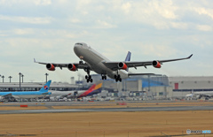 SAS A340-313 OY-KBI 出発 