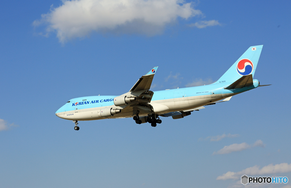 「ぶるー」Korean Cargo 747-400F HL7605Landing