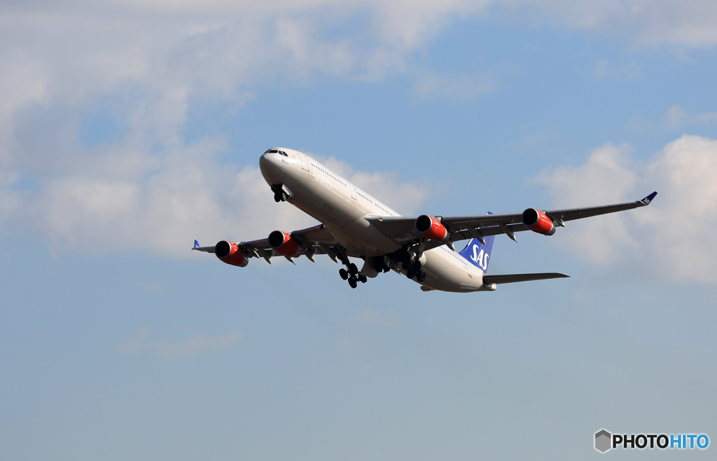 「空色」SAS A340-313 LN-RKF 離陸