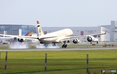 到着　ETIHAD A340-500