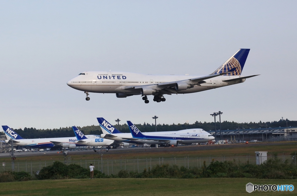 UNITED 747-400 N179UA 着陸 　