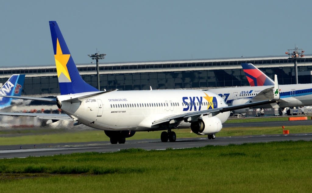 出発（231） SKY 737-800ｸﾞﾘｰﾝｸﾛｰﾊﾞｰ 
