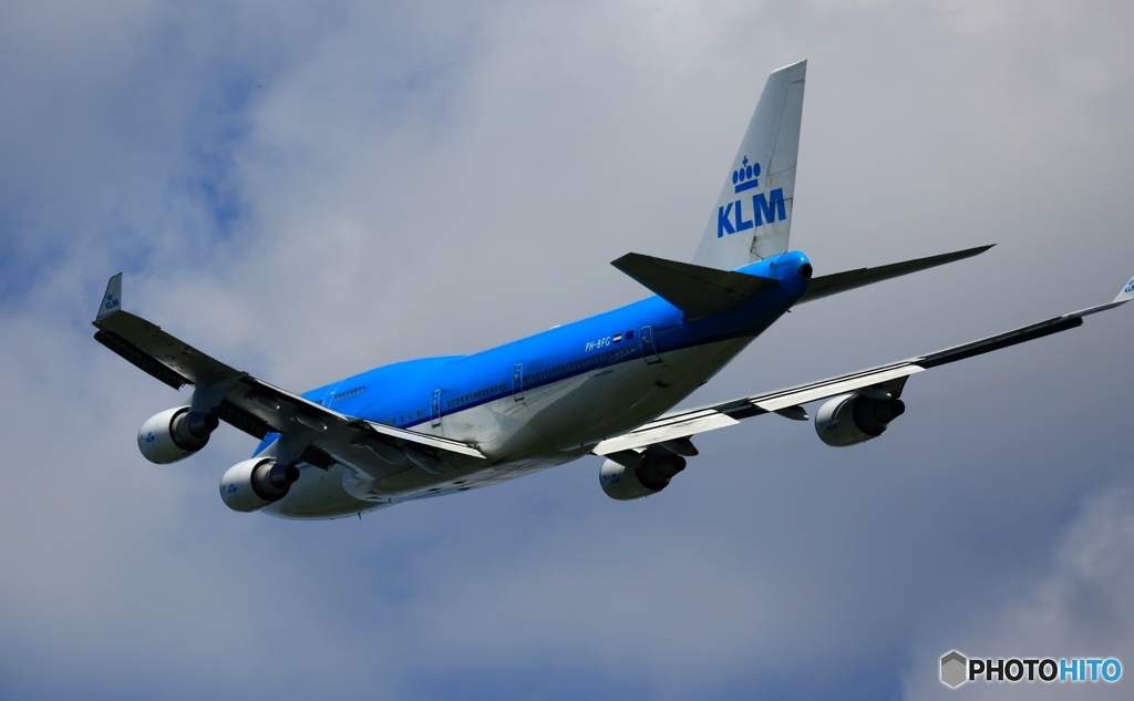KLM 747-400 出発　