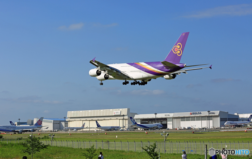 Thai A380-841 HS-TUB 到着 