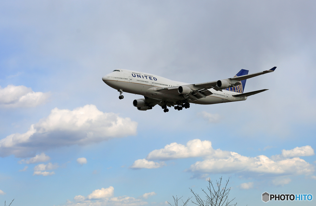 到着UNITED 747-400 N181UAジャンボ保存委員会